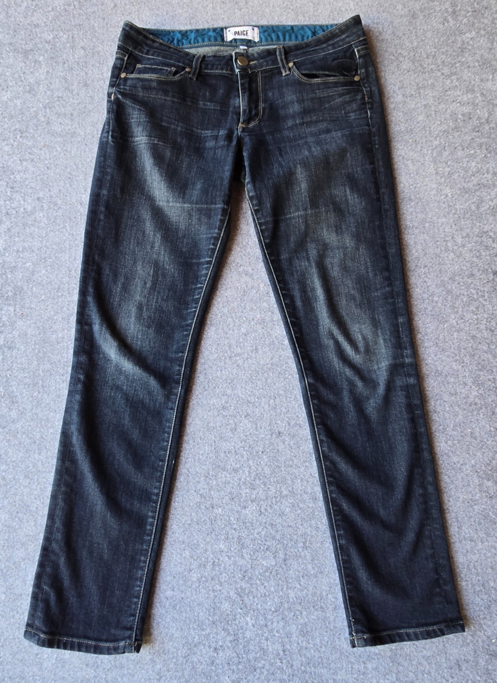 Paige Women's Jeans Skyline Ankle Peg Dark Blue Wash Size 28 (30"x27")